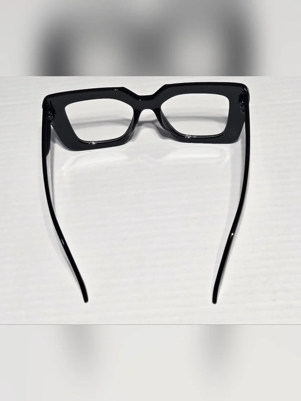 Oversized Square Blue Light Glasses Black Fashion Eyeglass Frames Clear Lens